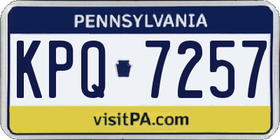 PA license plate KPQ7257