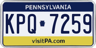 PA license plate KPQ7259