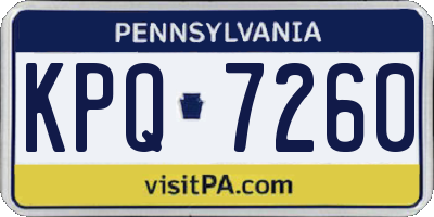 PA license plate KPQ7260