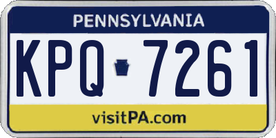 PA license plate KPQ7261