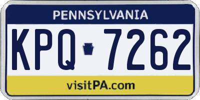 PA license plate KPQ7262