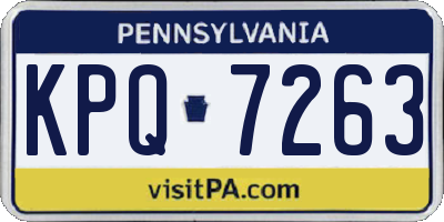 PA license plate KPQ7263