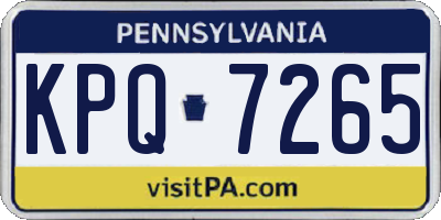 PA license plate KPQ7265