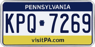 PA license plate KPQ7269