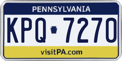 PA license plate KPQ7270