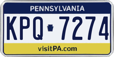 PA license plate KPQ7274