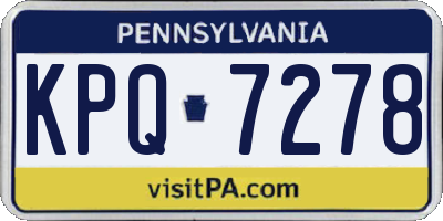 PA license plate KPQ7278