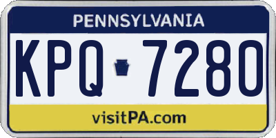 PA license plate KPQ7280