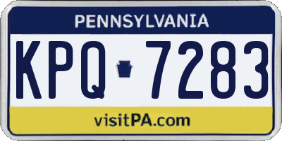 PA license plate KPQ7283