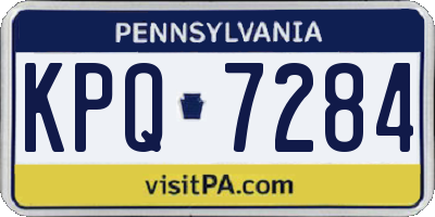 PA license plate KPQ7284
