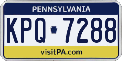 PA license plate KPQ7288