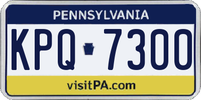 PA license plate KPQ7300