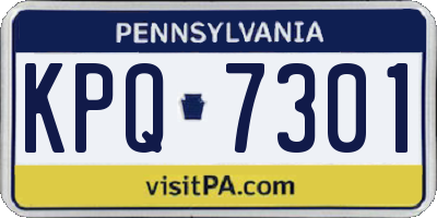 PA license plate KPQ7301