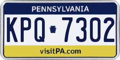 PA license plate KPQ7302