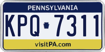 PA license plate KPQ7311