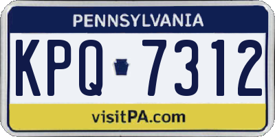PA license plate KPQ7312