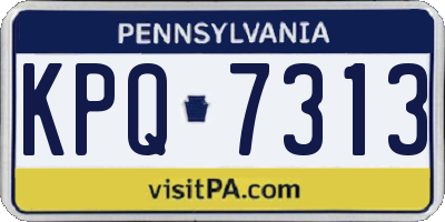 PA license plate KPQ7313