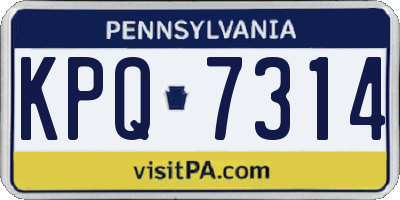 PA license plate KPQ7314