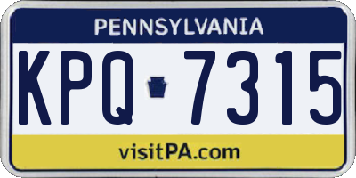 PA license plate KPQ7315