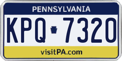 PA license plate KPQ7320