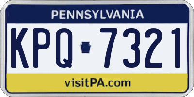 PA license plate KPQ7321