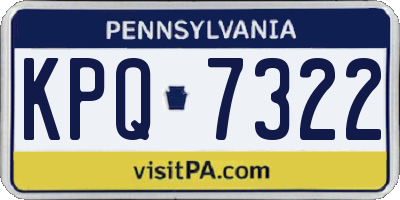 PA license plate KPQ7322