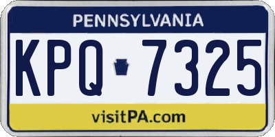 PA license plate KPQ7325