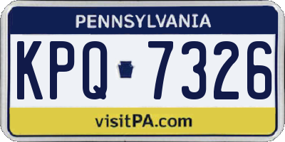 PA license plate KPQ7326