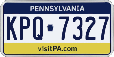 PA license plate KPQ7327