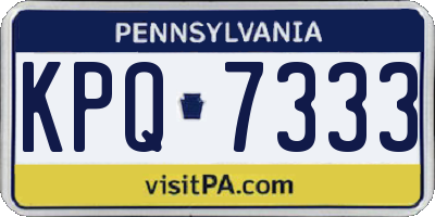 PA license plate KPQ7333