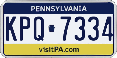 PA license plate KPQ7334