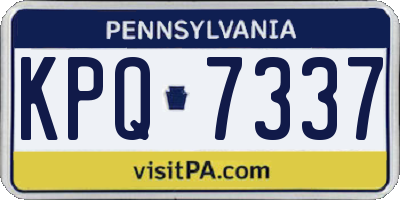 PA license plate KPQ7337