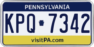 PA license plate KPQ7342