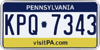 PA license plate KPQ7343