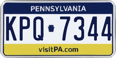 PA license plate KPQ7344