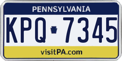 PA license plate KPQ7345