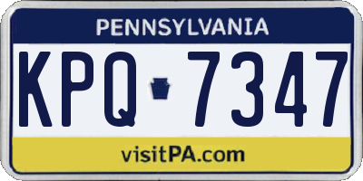 PA license plate KPQ7347