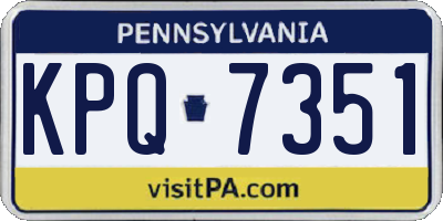 PA license plate KPQ7351