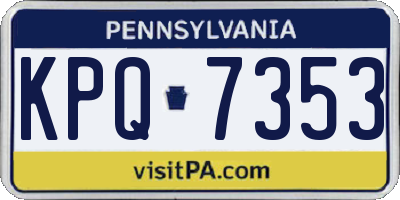PA license plate KPQ7353
