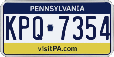 PA license plate KPQ7354