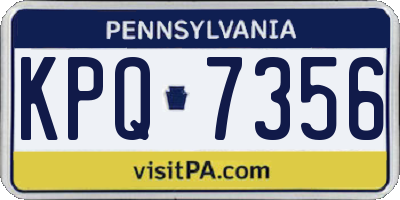 PA license plate KPQ7356