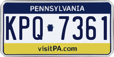 PA license plate KPQ7361