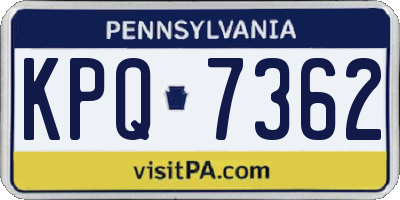 PA license plate KPQ7362