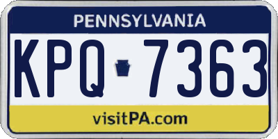 PA license plate KPQ7363