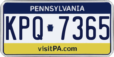 PA license plate KPQ7365