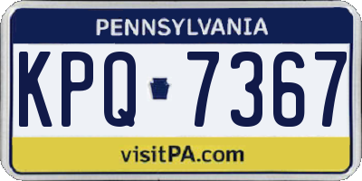 PA license plate KPQ7367