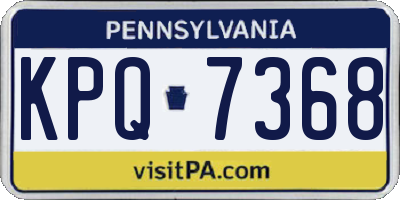 PA license plate KPQ7368