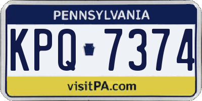 PA license plate KPQ7374
