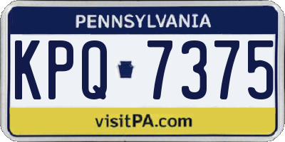 PA license plate KPQ7375
