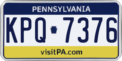 PA license plate KPQ7376
